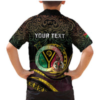 Personalised Vanuatu Family Matching Mermaid Dress and Hawaiian Shirt Yumi 45th Hapi Independens Dei - Black Version LT14