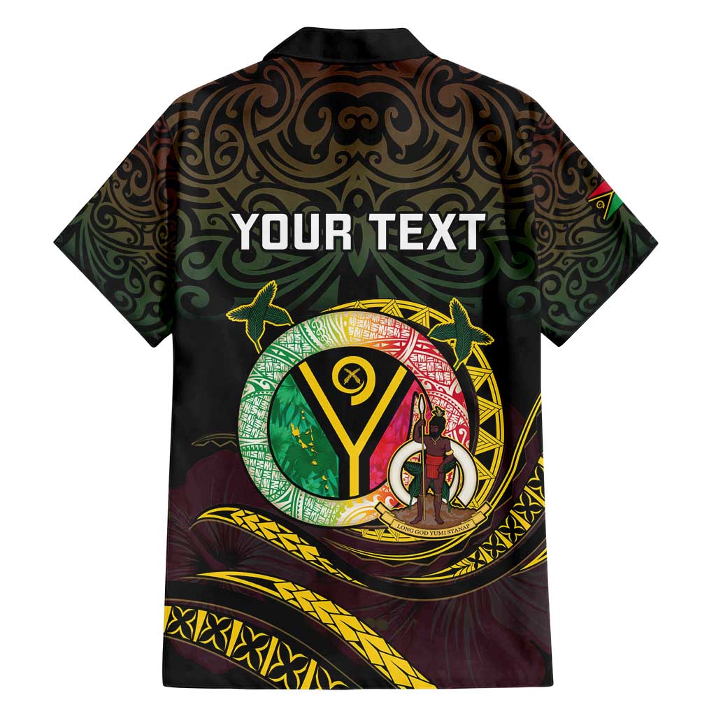 Personalised Vanuatu Family Matching Puletasi and Hawaiian Shirt Yumi 45th Hapi Independens Dei - Black Version LT14