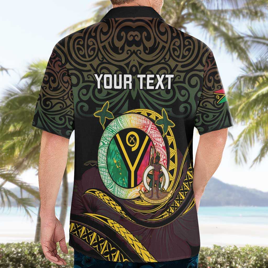 Personalised Vanuatu Hawaiian Shirt Yumi 45th Hapi Independens Dei - Black Version LT14