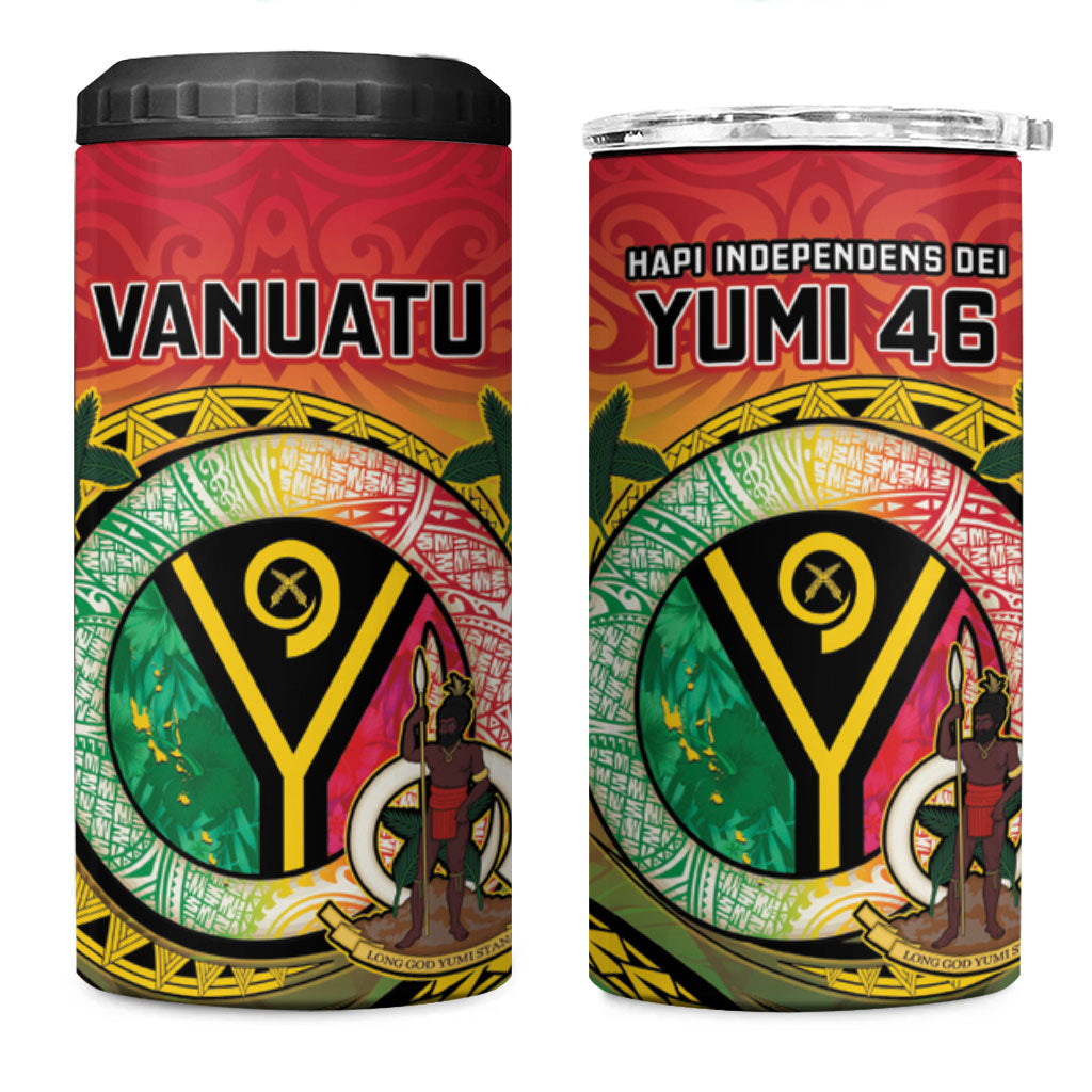 Vanuatu 4 in 1 Can Cooler Tumbler Yumi 46th Hapi Independens Dei - Reggae Version LT14 One Size: 16 oz Reggae - Polynesian Pride