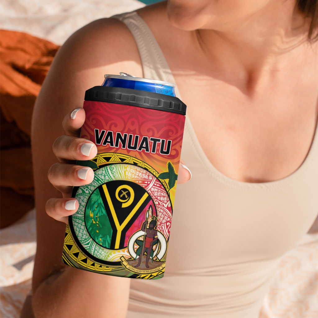 Vanuatu 4 in 1 Can Cooler Tumbler Yumi 46th Hapi Independens Dei - Reggae Version LT14 - Polynesian Pride