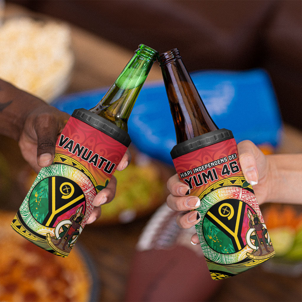 Vanuatu 4 in 1 Can Cooler Tumbler Yumi 46th Hapi Independens Dei - Reggae Version LT14 - Polynesian Pride