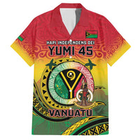 Personalised Vanuatu Family Matching Long Sleeve Bodycon Dress and Hawaiian Shirt Yumi 45th Hapi Independens Dei - Reggae Version LT14 Dad's Shirt - Short Sleeve Reggae - Polynesian Pride