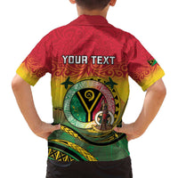 Personalised Vanuatu Family Matching Off The Shoulder Long Sleeve Dress and Hawaiian Shirt Yumi 45th Hapi Independens Dei - Reggae Version LT14 - Polynesian Pride