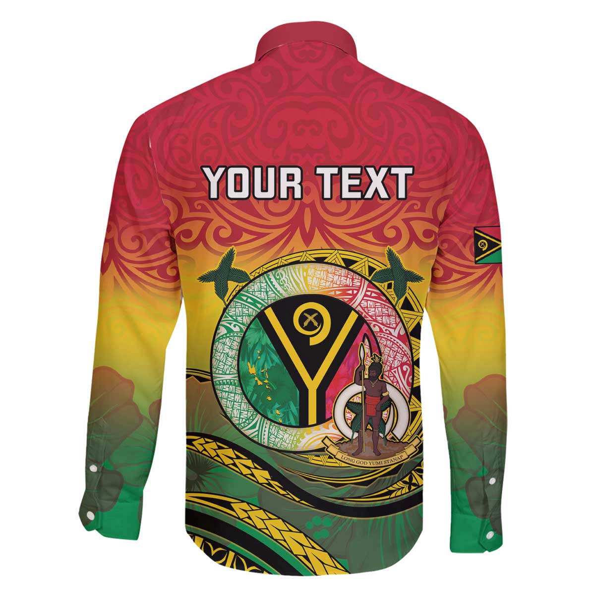Personalised Vanuatu Family Matching Off The Shoulder Long Sleeve Dress and Hawaiian Shirt Yumi 45th Hapi Independens Dei - Reggae Version LT14 - Polynesian Pride