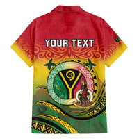 Personalised Vanuatu Family Matching Short Sleeve Bodycon Dress and Hawaiian Shirt Yumi 45th Hapi Independens Dei - Reggae Version LT14 - Polynesian Pride