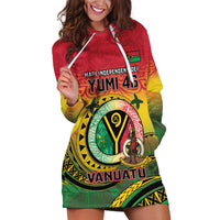 Personalised Vanuatu Hoodie Dress Yumi 46th Hapi Independens Dei - Reggae Version LT14 Reggae - Polynesian Pride
