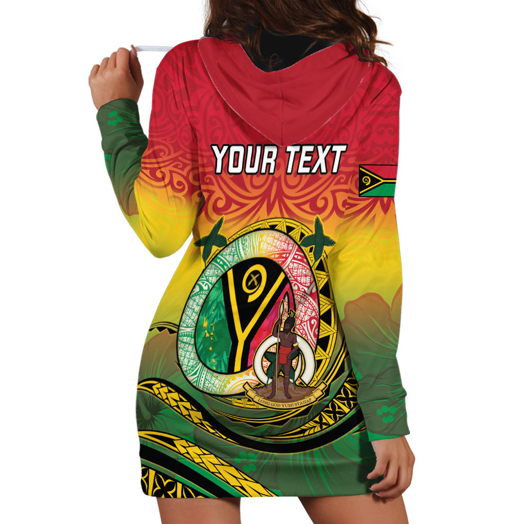 Personalised Vanuatu Hoodie Dress Yumi 46th Hapi Independens Dei - Reggae Version LT14 - Polynesian Pride