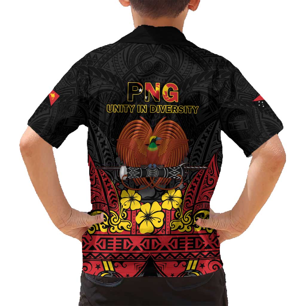 Papua New Guinea Independence Day Family Matching Off Shoulder Maxi Dress and Hawaiian Shirt PNG Bird of Paradise 50th Anniversary LT14 - Polynesian Pride