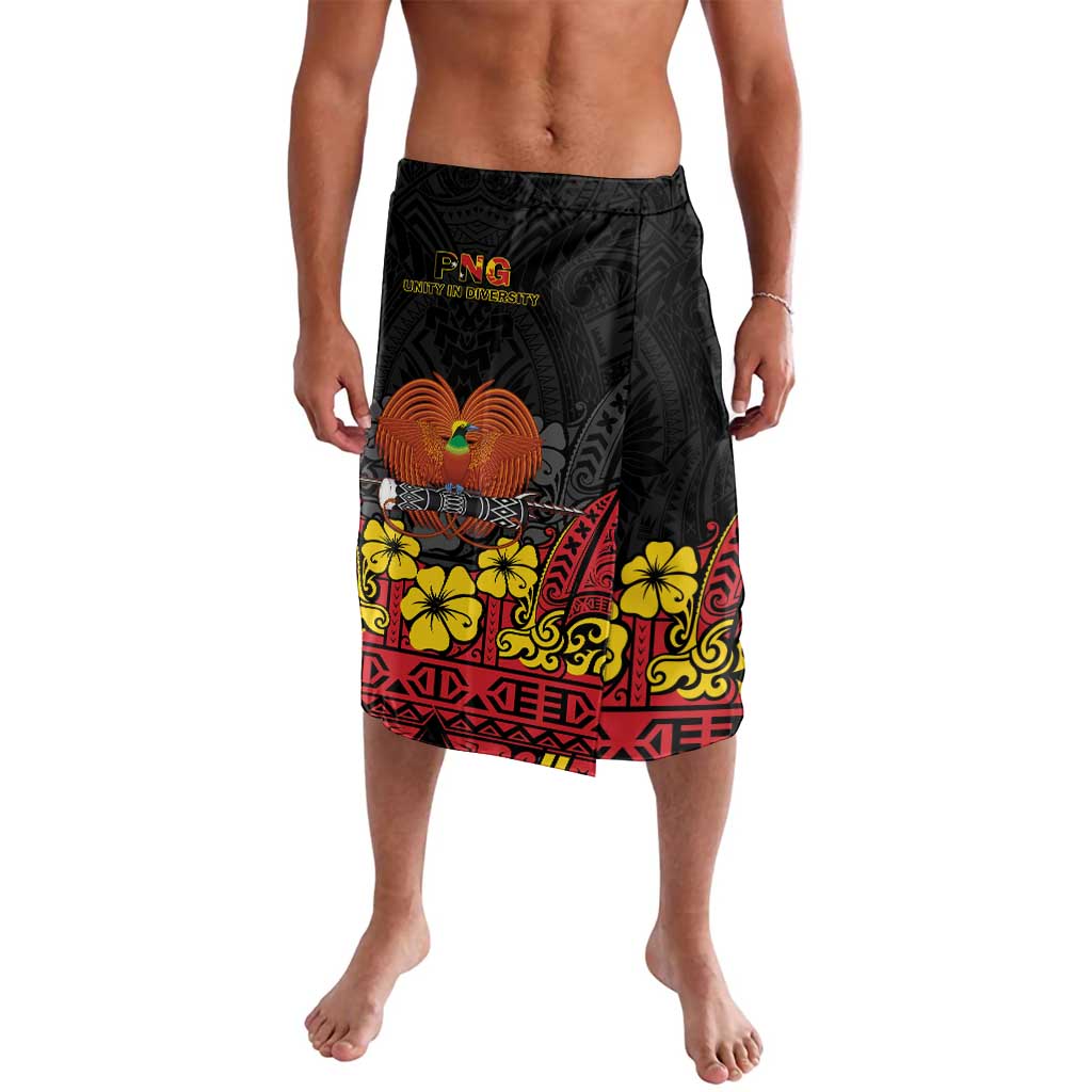 Papua New Guinea Independence Day Lavalava PNG Bird of Paradise 50th Anniversary LT14 Black - Polynesian Pride