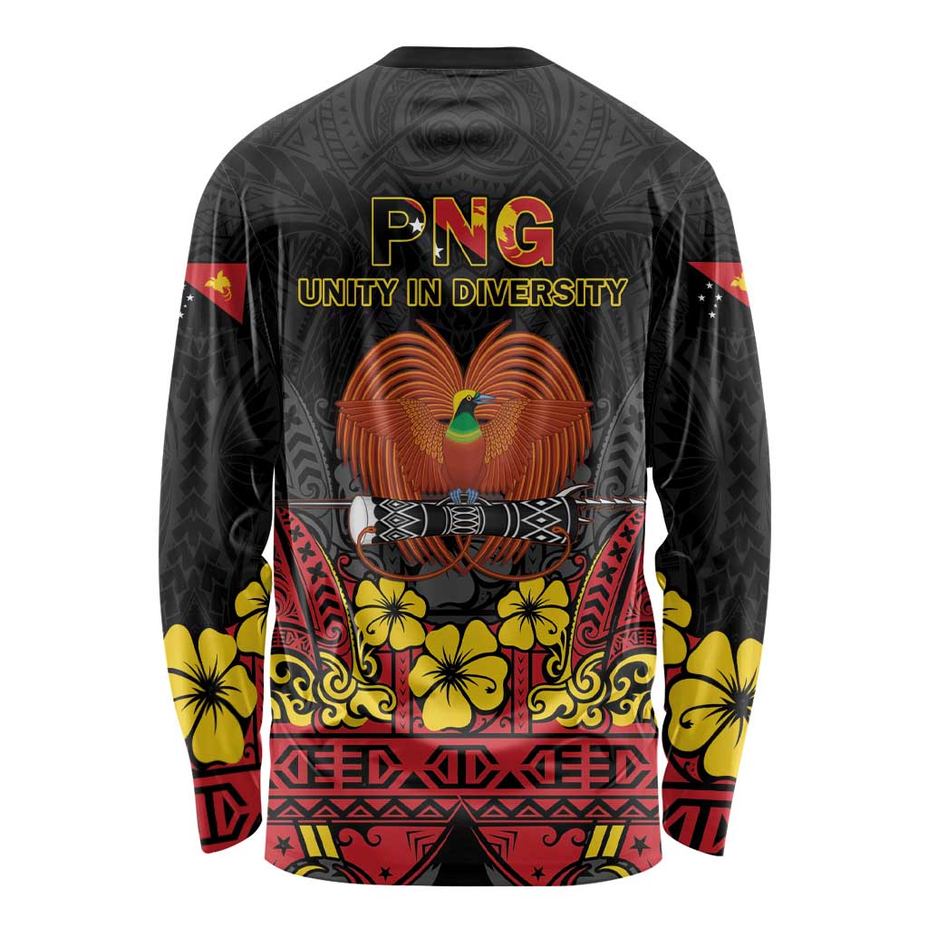 Papua New Guinea Independence Day Long Sleeve Shirt PNG Bird of Paradise 50th Anniversary LT14 - Polynesian Pride