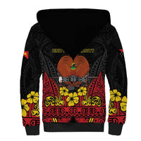 Papua New Guinea Independence Day Sherpa Hoodie PNG Bird of Paradise 50th Anniversary LT14 - Polynesian Pride