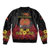 Papua New Guinea Independence Day Sleeve Zip Bomber Jacket PNG Bird of Paradise 50th Anniversary LT14 - Polynesian Pride
