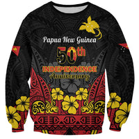 Papua New Guinea Independence Day Sweatshirt PNG Bird of Paradise 50th Anniversary LT14 Unisex Black - Polynesian Pride