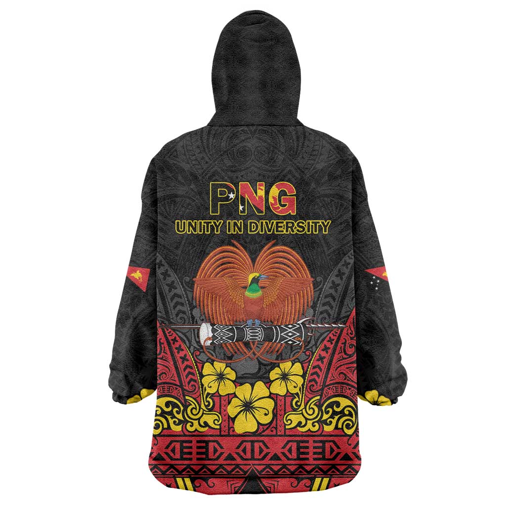 Papua New Guinea Independence Day Wearable Blanket Hoodie PNG Bird of Paradise 50th Anniversary LT14 - Polynesian Pride