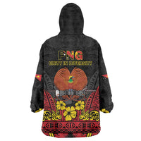 Papua New Guinea Independence Day Wearable Blanket Hoodie PNG Bird of Paradise 50th Anniversary LT14 - Polynesian Pride