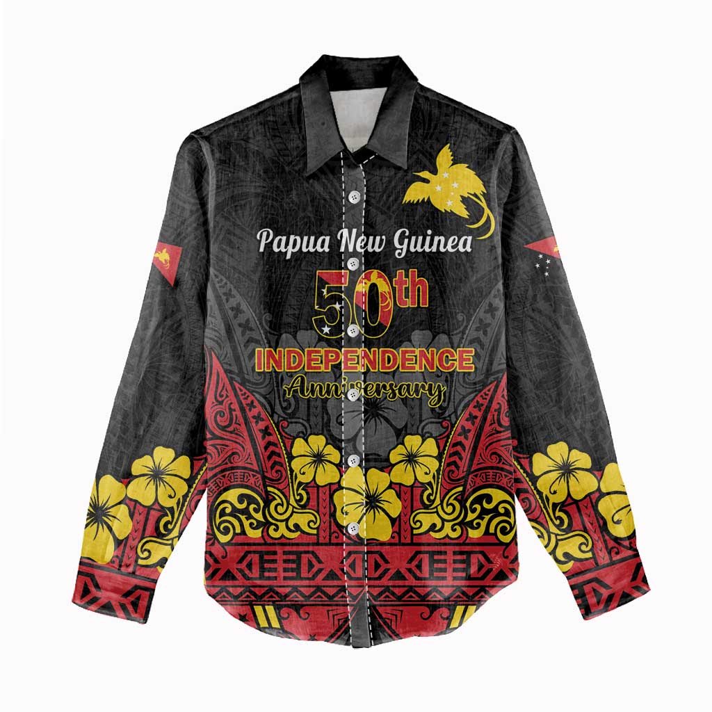 Papua New Guinea Independence Day Women Casual Shirt PNG Bird of Paradise 50th Anniversary LT14 - Polynesian Pride