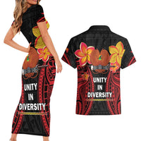 Papua New Guinea Independence Day Couples Matching Short Sleeve Bodycon Dress and Hawaiian Shirt PNG Since 1975 LT14 - Polynesian Pride