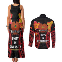 Papua New Guinea Independence Day Couples Matching Tank Maxi Dress and Long Sleeve Button Shirt PNG Since 1975 LT14 - Polynesian Pride