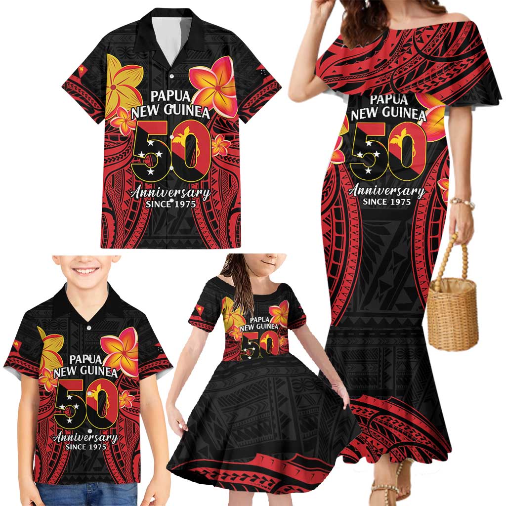 Papua New Guinea Independence Day Family Matching Mermaid Dress and Hawaiian Shirt PNG Since 1975 LT14 - Polynesian Pride