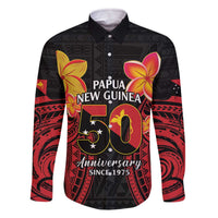 Papua New Guinea Independence Day Family Matching Off The Shoulder Long Sleeve Dress and Hawaiian Shirt PNG Since 1975 LT14 Dad's Shirt - Long Sleeve Black - Polynesian Pride