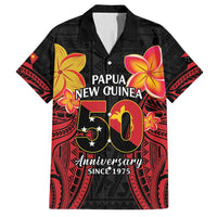 Papua New Guinea Independence Day Family Matching Off Shoulder Short Dress and Hawaiian Shirt PNG Since 1975 LT14 Dad's Shirt - Short Sleeve Black - Polynesian Pride