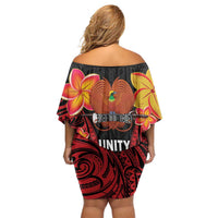 Papua New Guinea Independence Day Family Matching Off Shoulder Short Dress and Hawaiian Shirt PNG Since 1975 LT14 - Polynesian Pride