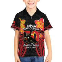 Papua New Guinea Independence Day Family Matching Puletasi and Hawaiian Shirt PNG Since 1975 LT14 Son's Shirt Black - Polynesian Pride