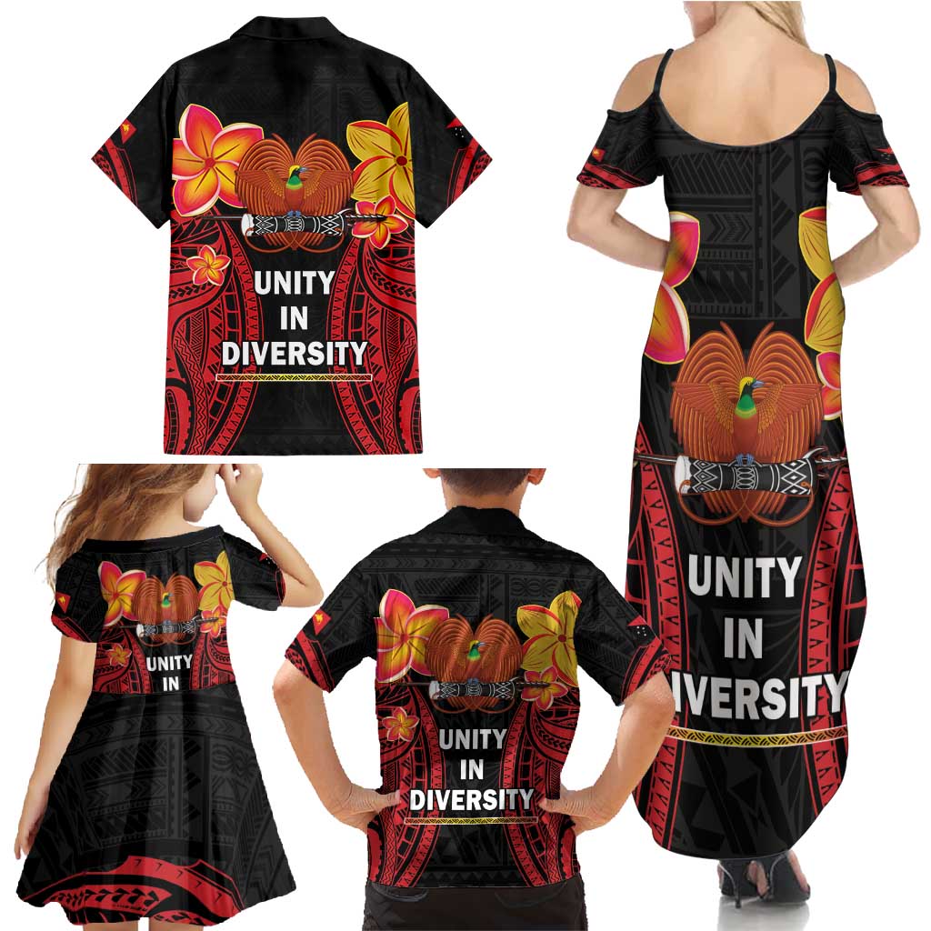 Papua New Guinea Independence Day Family Matching Summer Maxi Dress and Hawaiian Shirt PNG Since 1975 LT14 - Polynesian Pride