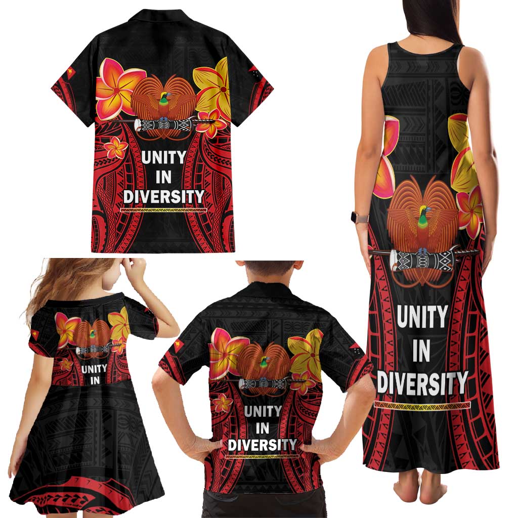 Papua New Guinea Independence Day Family Matching Tank Maxi Dress and Hawaiian Shirt PNG Since 1975 LT14 - Polynesian Pride