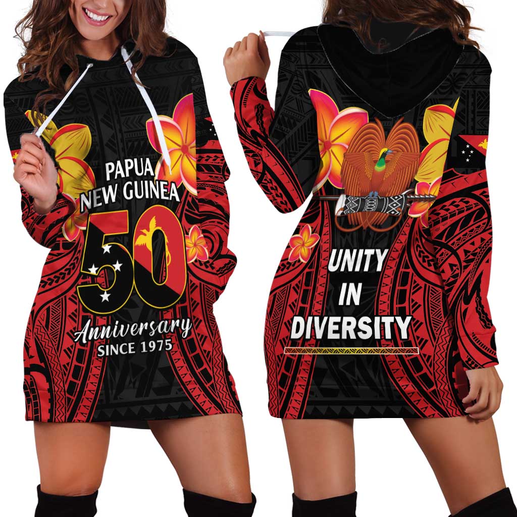 Papua New Guinea Independence Day Hoodie Dress PNG Since 1975 LT14 - Polynesian Pride