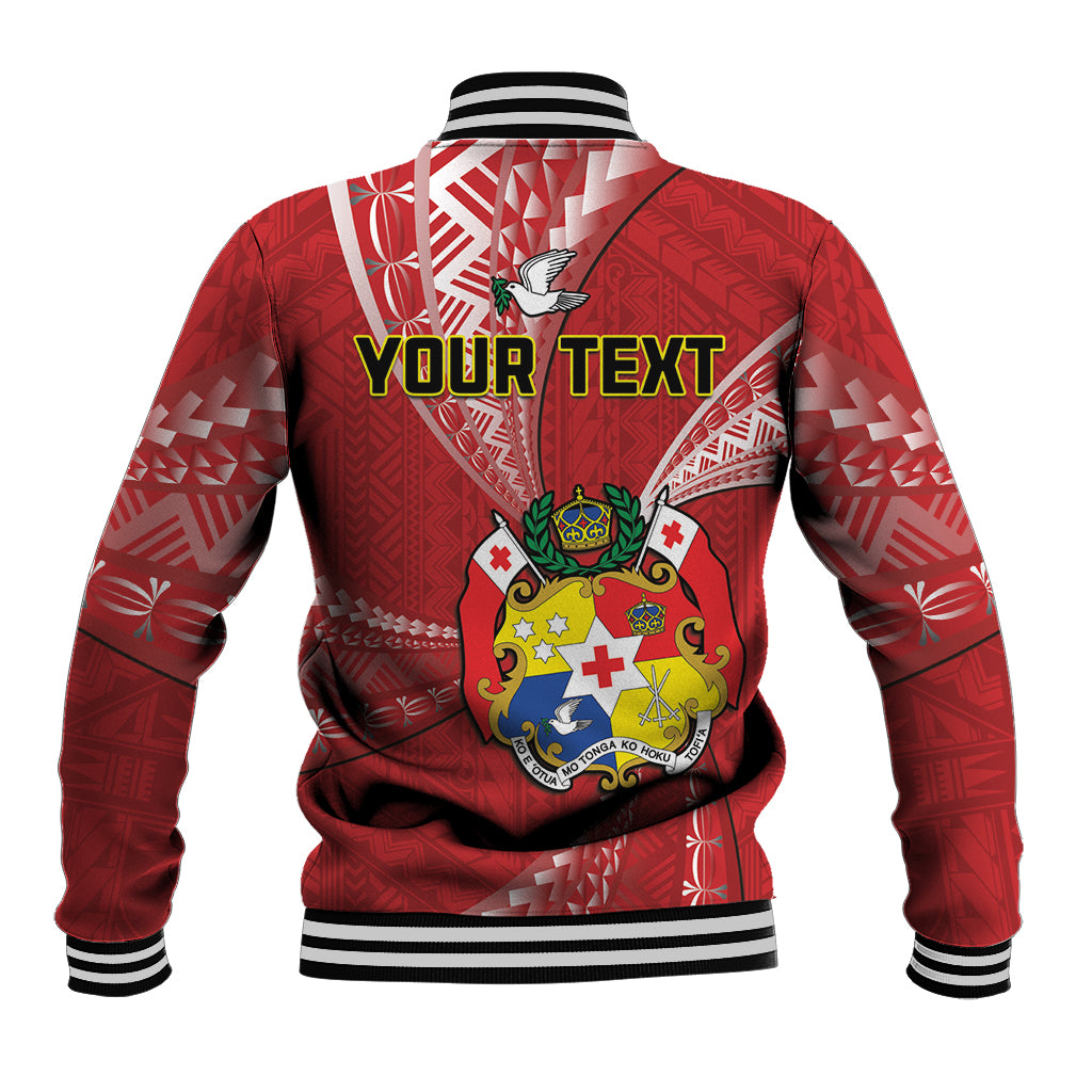 Personalised Tonga Independence Day Baseball Jacket Happy 54th Independence Anniversary Ngatu Pattern