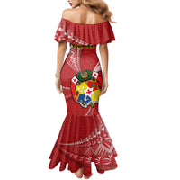 Personalised Tonga Independence Day Family Matching Mermaid Dress and Hawaiian Shirt Happy 54th Independence Anniversary Ngatu Pattern LT14 - Polynesian Pride