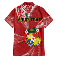Personalised Tonga Independence Day Family Matching Off The Shoulder Long Sleeve Dress and Hawaiian Shirt Happy 54th Independence Anniversary Ngatu Pattern LT14 - Polynesian Pride