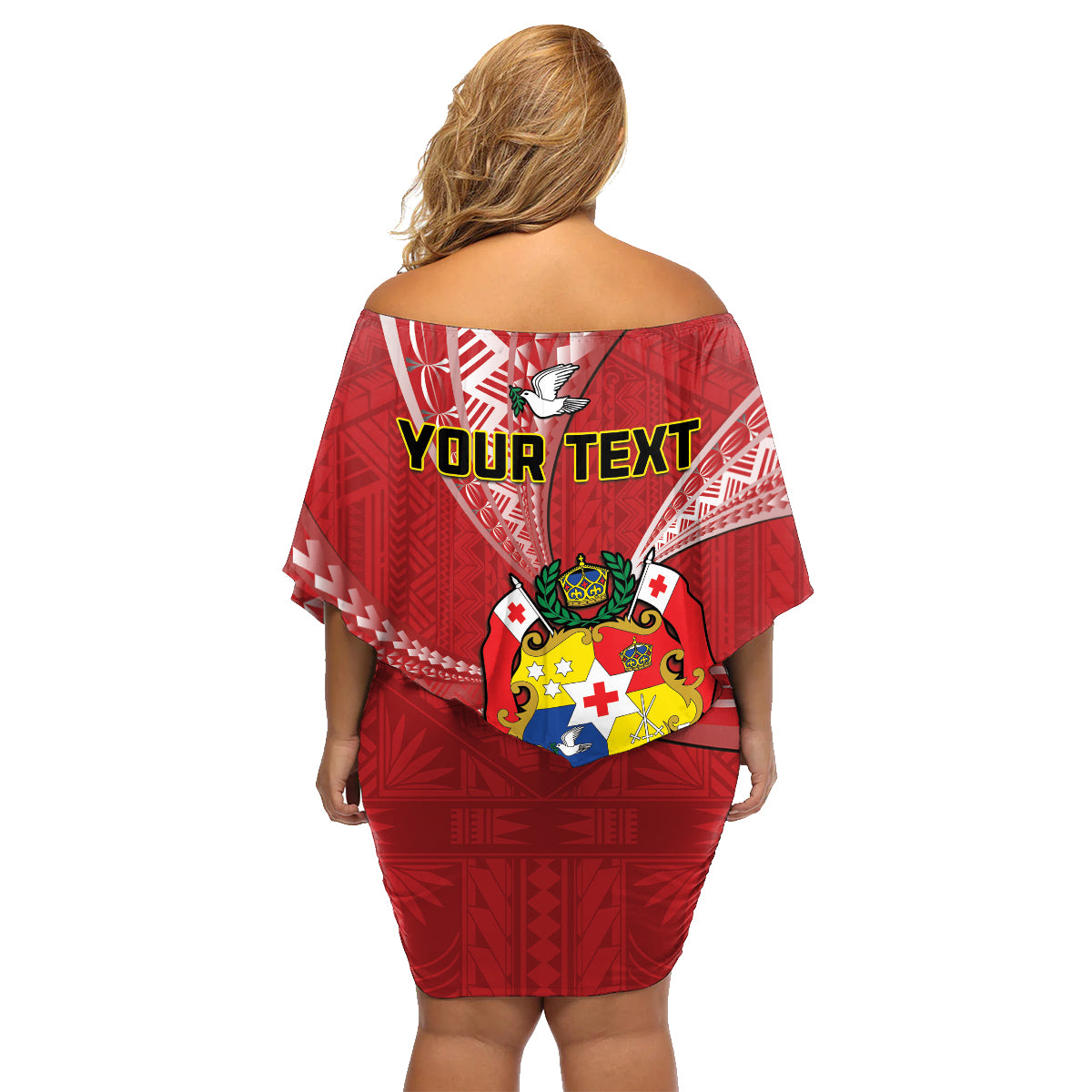 Personalised Tonga Independence Day Family Matching Off Shoulder Short Dress and Hawaiian Shirt Happy 54th Independence Anniversary Ngatu Pattern LT14 - Polynesian Pride