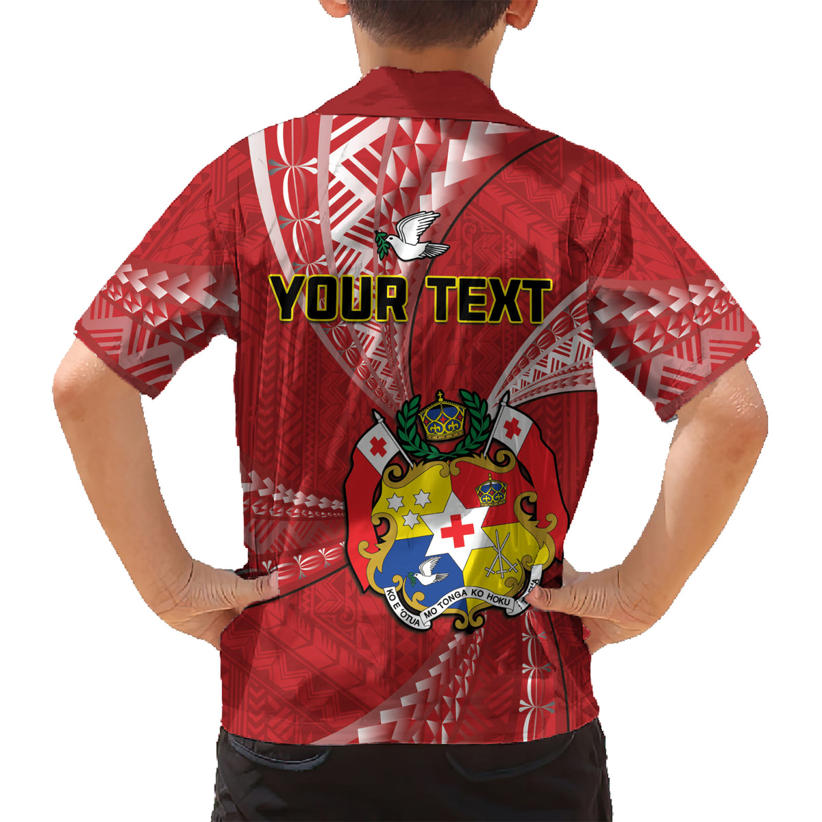 Personalised Tonga Independence Day Family Matching Short Sleeve Bodycon Dress and Hawaiian Shirt Happy 54th Independence Anniversary Ngatu Pattern LT14 - Polynesian Pride
