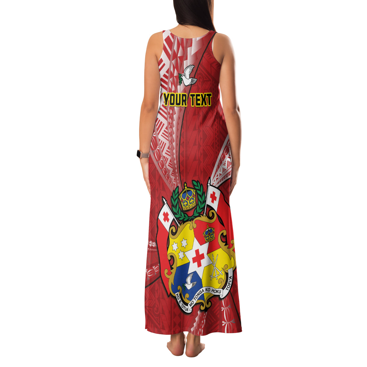 Personalised Tonga Independence Day Family Matching Tank Maxi Dress and Hawaiian Shirt Happy 54th Independence Anniversary Ngatu Pattern LT14 - Polynesian Pride