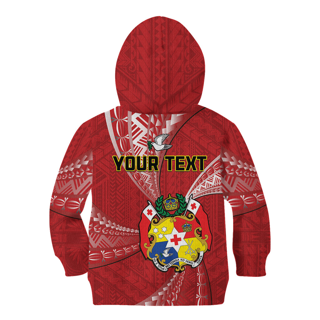 Personalised Tonga Independence Day Kid Hoodie Happy 54th Independence Anniversary Ngatu Pattern LT14 - Polynesian Pride