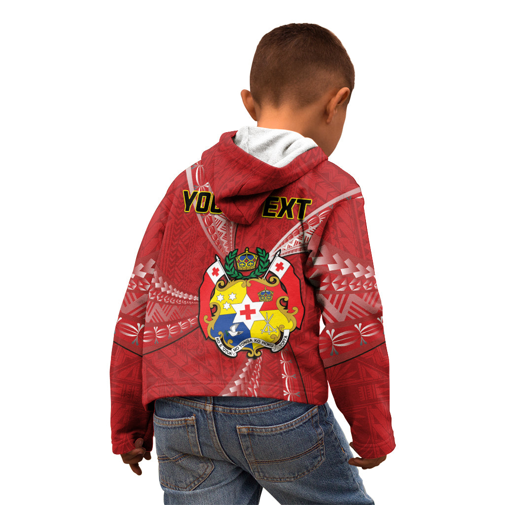 Personalised Tonga Independence Day Kid Hoodie Happy 54th Independence Anniversary Ngatu Pattern LT14 - Polynesian Pride