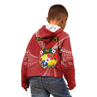 Personalised Tonga Independence Day Kid Hoodie Happy 54th Independence Anniversary Ngatu Pattern LT14 - Polynesian Pride