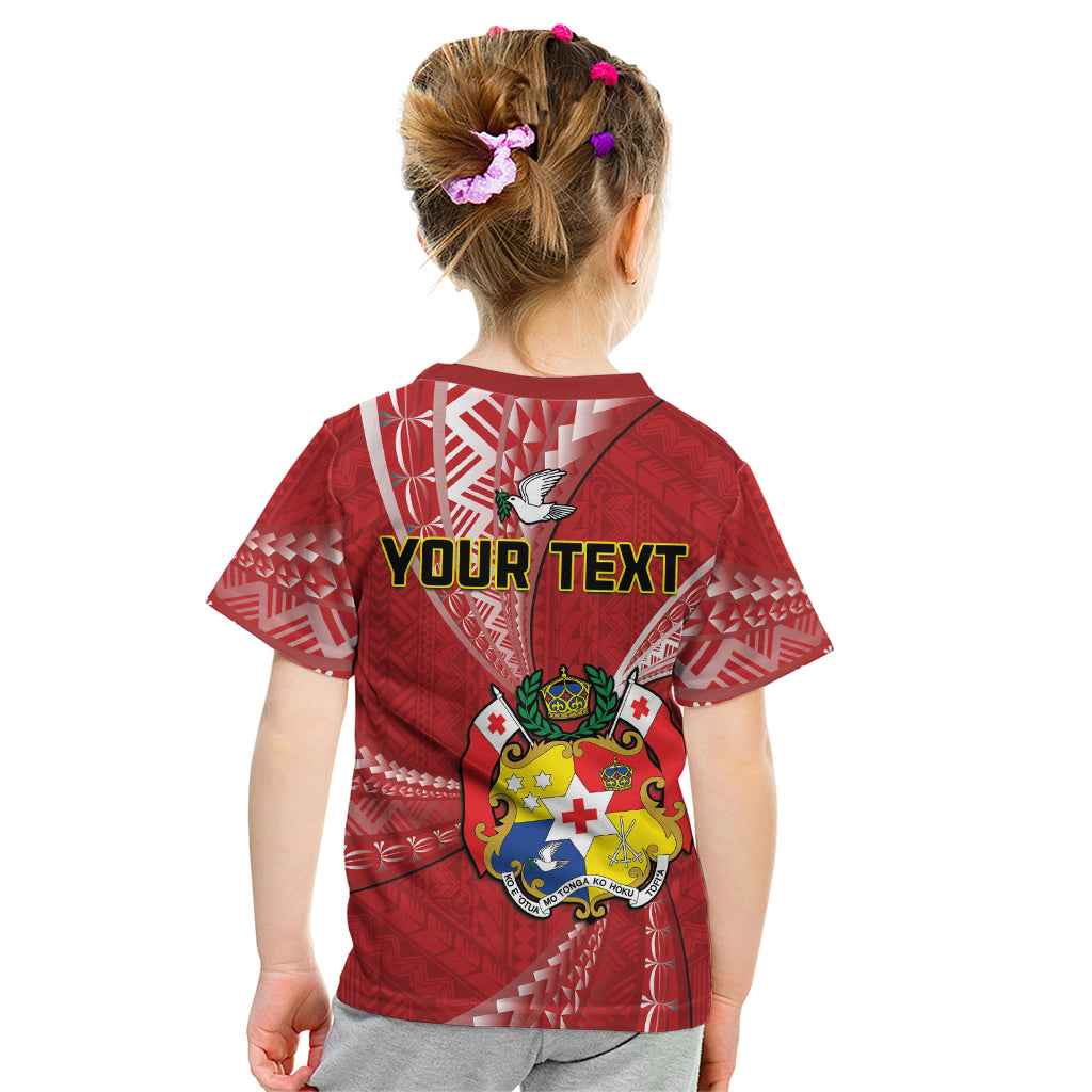 Personalised Tonga Independence Day Kid T Shirt Happy 54th Independence Anniversary Ngatu Pattern LT14 - Polynesian Pride