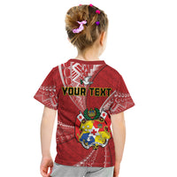 Personalised Tonga Independence Day Kid T Shirt Happy 54th Independence Anniversary Ngatu Pattern LT14 - Polynesian Pride