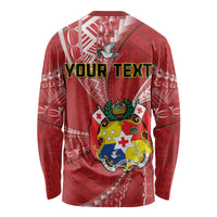 Personalised Tonga Independence Day Long Sleeve Shirt Happy 54th Independence Anniversary Ngatu Pattern LT14 - Polynesian Pride