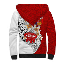 (Custom Personalised) Tonga Kava Bowl Sherpa Hoodie Tongan Kupesi Ngatu Pattern White LT14 - Polynesian Pride