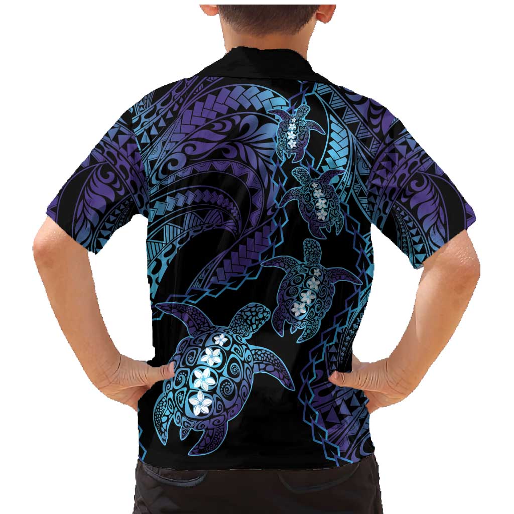 Polynesia Sea Turtle Day Family Matching Mermaid Dress and Hawaiian Shirt Tribal Honu Plumeria Polynesian Pattern LT14 - Polynesian Pride