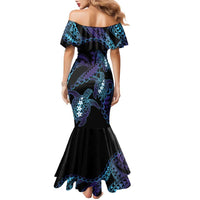 Polynesia Sea Turtle Day Family Matching Mermaid Dress and Hawaiian Shirt Tribal Honu Plumeria Polynesian Pattern LT14 - Polynesian Pride