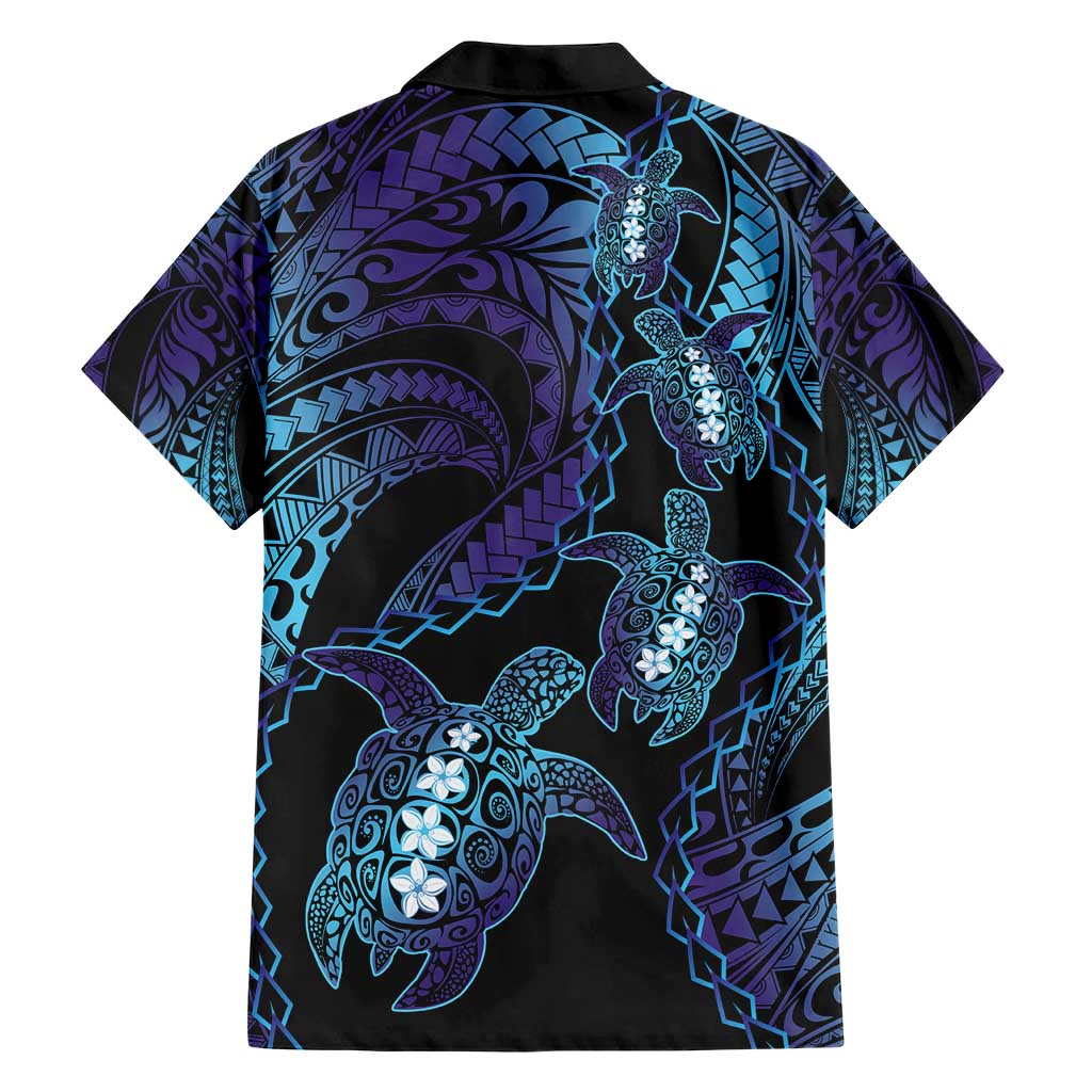 Polynesia Sea Turtle Day Family Matching Short Sleeve Bodycon Dress and Hawaiian Shirt Tribal Honu Plumeria Polynesian Pattern LT14 - Polynesian Pride