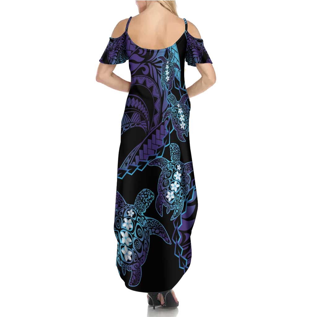 Polynesia Sea Turtle Day Family Matching Summer Maxi Dress and Hawaiian Shirt Tribal Honu Plumeria Polynesian Pattern LT14 - Polynesian Pride