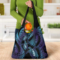 Polynesia Sea Turtle Day Grocery Bag Tribal Honu Plumeria Polynesian Pattern