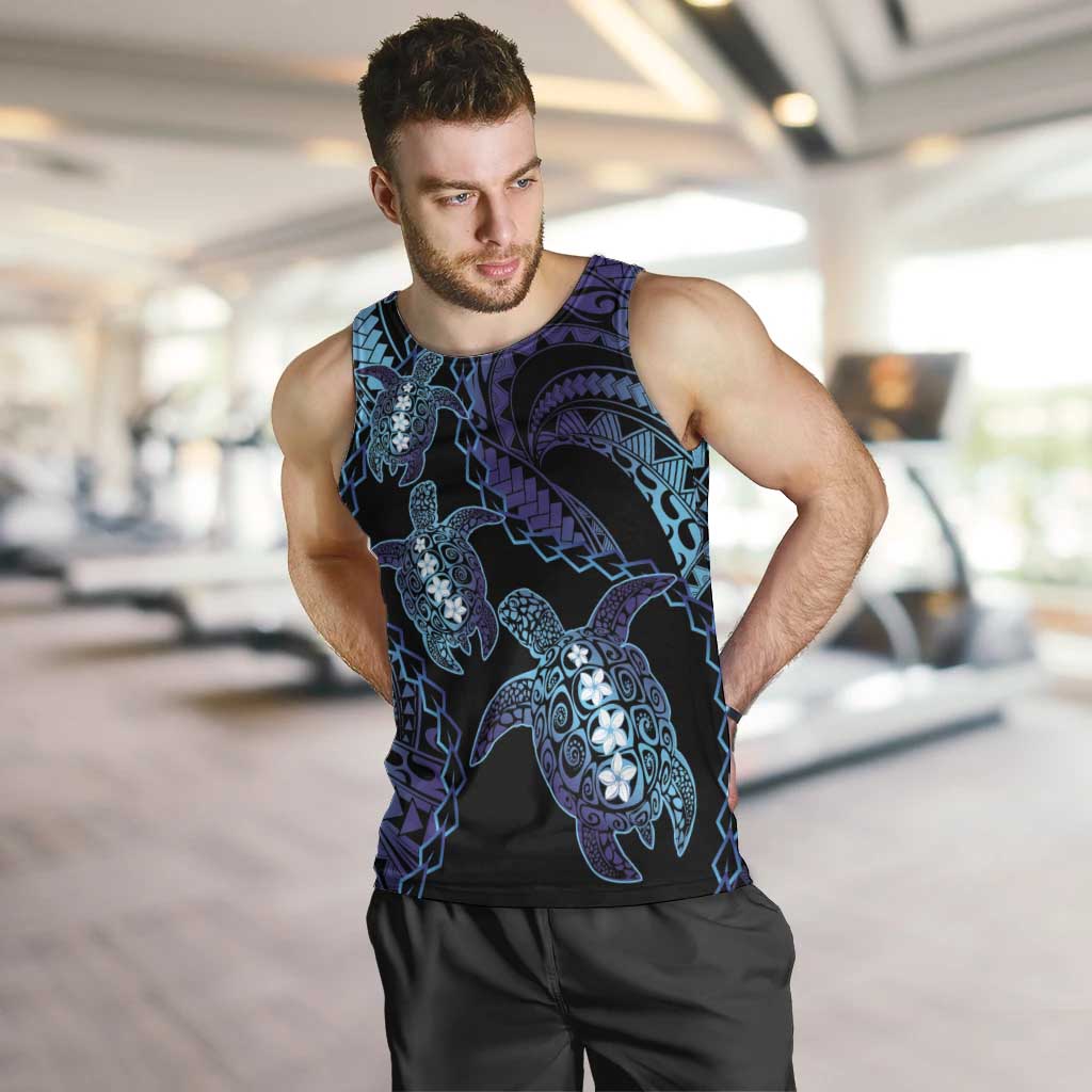 Polynesia Sea Turtle Day Men Tank Top Tribal Honu Plumeria Polynesian Pattern LT14 Purple - Polynesian Pride
